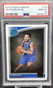 2018-19 Panini Donruss Jalen Brunson #179 Rated Rookie PSA 10 Mavericks/NYK CB4 - Picture 1 of 2