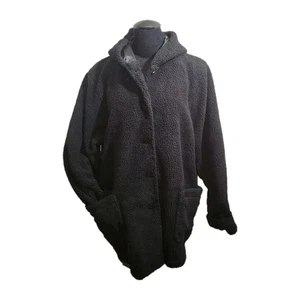 Woman Within schwarzer kuscheliger Fleece Teddy Mantel 26/28 2X - Bild 1 von 3