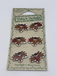 Trena’s Trinkets Fall Leaf Buttons - Picture 1 of 2