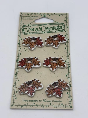 Trena’s Trinkets Fall Leaf Buttons - Image 1 of 2