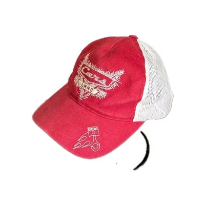 Disney Cars Land "Dirt Track" Distressed Red & White Adjustable Hat Embroidered - Image 1 of 4