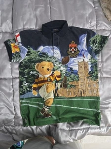  POLO BEAR RALPH LAUREN RUGBY Kicker FUSSBALL St Andrews Shirt Medium  - Bild 1 von 6