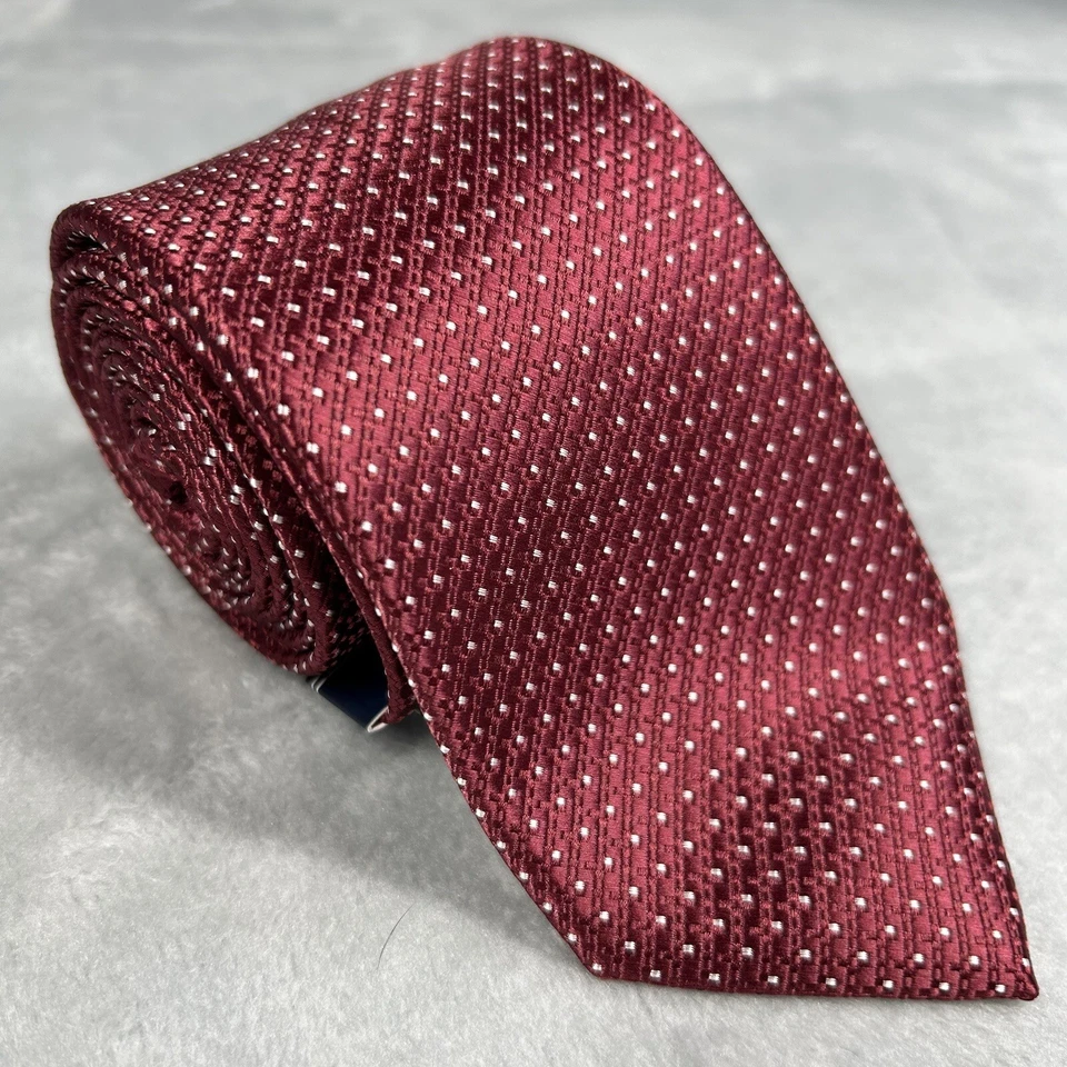 Corbata para hombre NAUTICA rojo blanco lunares 58"x 3" precio de venta sugerido por el fabricante 49,50 USD nueva con etiquetas Foto 1 de 4