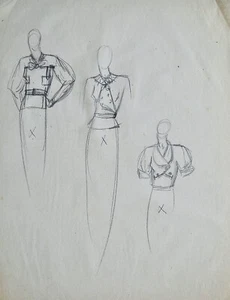Werkstatt VIONNET - Originalzeichnung - Bleistift - Projekt Jacken 371 - Bild 1 von 1