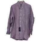 Club Room Men’s Purple Check Long Sleeve Button Down Shirt Size 17