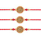 3 X Rakhi Thread Bracelet Raksha Bandhan Hindu Round Centre Red Wrist Band Dora