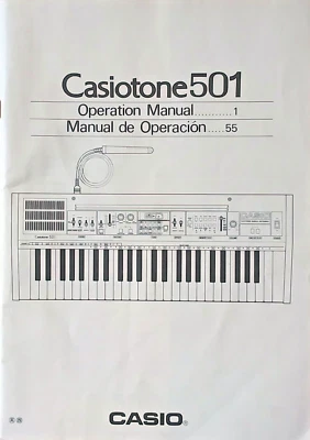 Vintage Casio Casiotone 501 Barcode Music Electronic Keyboard Owners Manual Book - Image 1 of 3