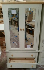 HANDMADE AYELSBURY NEXT GENT CREAM&PINE WARDROBE NO FLAT PACKS (ASSEMBLED) - Picture 1 of 6