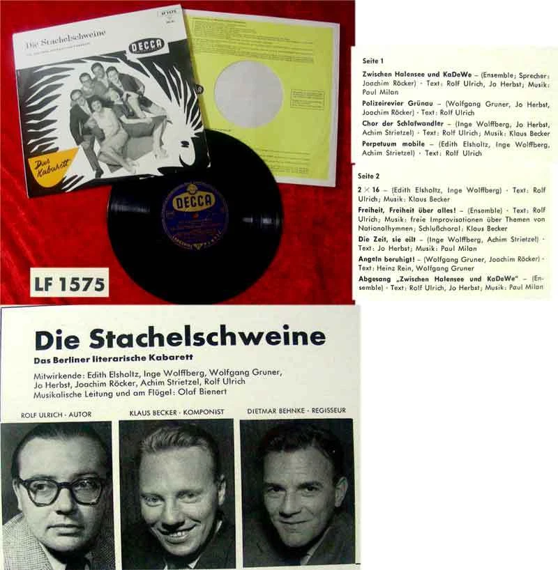 25cm LP Stachelschweine  Berliner literarische Kabarett - Bild 1 von 1