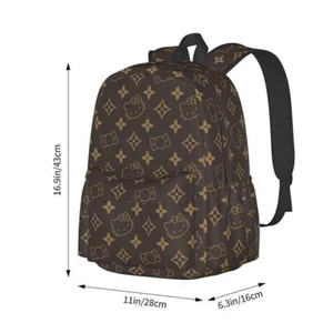 Brown Backpack 17 Inch Large Capacity Multifunction Laptop Bag Lightweight Bags - Picture 1 of 6