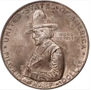 1920 Pilgrim Commem Half Dollar NGC MS64 - Picture 1 of 5