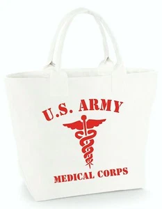 Bolso de mano US Army Medical Corps Aescula Stab Mash Vietnam Canvas Bag Shopper - Imagen 1 de 3