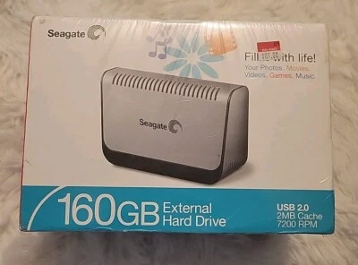 NEW SEALED Seagate External Hard Drive USB 2.0 160gb PN 9BD862-560. 2MB Cache - Image 1 of 4