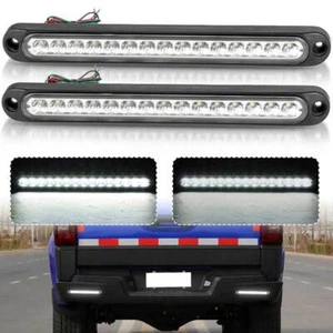 2X White 10"15 LED Truck Trailer UTV Reverse Backup Tail Light Bar Side Marker - Picture 1 of 12