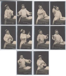 Serie completa 10 cartoline Fantasy bambino vestito da frate nvg 1910 c.a. - Imagen 1 de 6