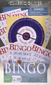 Juegos Clásicos de Bingo Lata NUEVO Sellado Juego de Tamaño Completo con Tarjetas Girador y Marcadores - Imagen 1 de 5