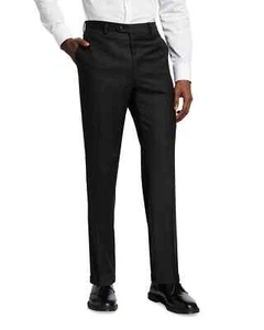 Zanetti Men's Brunello 100% Virgin Wool Italian Suit Dress Pants Black Size 44R - Picture 1 of 10