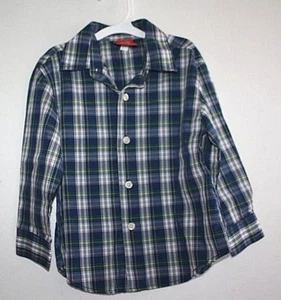 New Izod Shirt Boys size 2T NWOT Blue Plaid Long Sleeve Button Front -YYX -9 - Picture 1 of 5