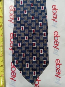 Silk BLUE RED WHITE XMI 325 SERIES NORDSTROM PREOWENED USED NECKTIE TIE - Picture 1 of 7
