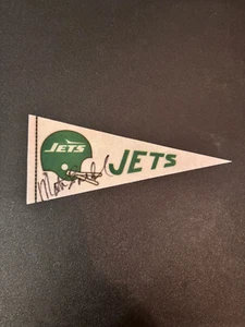 Vintage 1980er Matt Snell handsignierter 4" x9" New York Jets Filz Wimpel - Bild 1 von 1