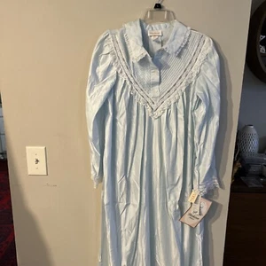 Vintage Barbizon Nightgown Blue Small Sleepwear New With Tags 1990’s Lace 20”x55 - Picture 1 of 14
