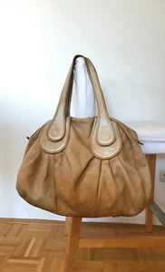 Große Schultertasche Shopper Marke Giorgio Brato Leder beige hellbraun - Bild 1 von 7
