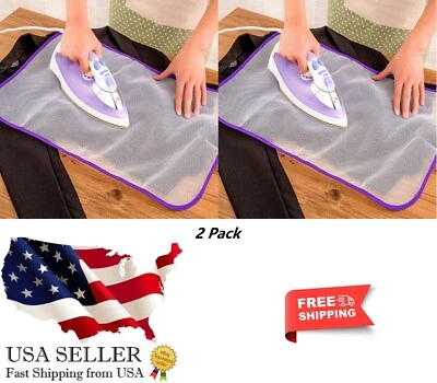 2-Pack Heat Protective Ironing Cloths - Mesh Pressing Pads for Safe Ironing - Image 1 of 4