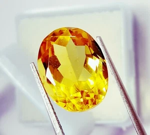 Gemas de corte ovalado sin tratar de 10 quilates con piedras preciosas sueltas de citrino amarillo natural certificadas - Imagen 1 de 8