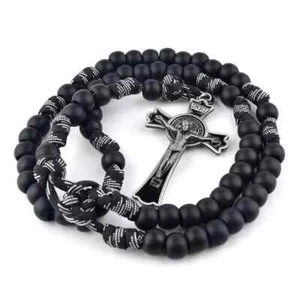 Black Paracord Rosary - Foto 1 di 4