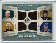 2007-08 SP Game Used Fabrics Quads Jersey 01/10 Crosby/Thornton/Sedin/Savard