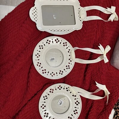 Carr Cottage Marfil Encaje Cerámica Rectangular/Redondo Marcos/Juego de 3 Foto 1 de 4