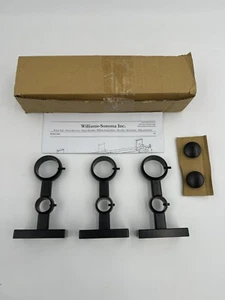 Williams Sonoma Double Curtain Barral Standard Bracket Assembly Hardware Black - Picture 1 of 7