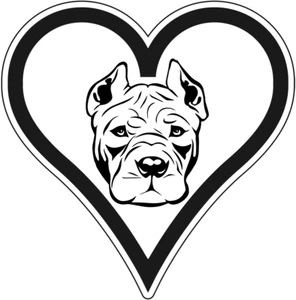 PITBULL HEART Vinyl Decal Sticker Car Window Laptop I Love My Dog Rescue - Picture 1 of 1