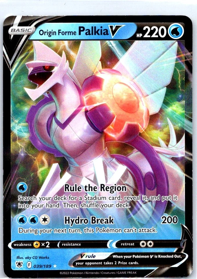 #039/189 Origin Forme Palkia V Prize Pack Series Cards Ultra Rare - Image 1 of 2