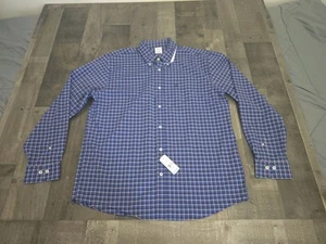 Brandneu mit Etikett Herren Brooks Brothers The Original Poloshirt blau kariert Langarm Größe L - Bild 1 von 23