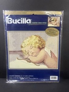 NOS Bucilla Angel Cupid Cherub Caught Napping Counted Cross Stitch KIT #42510 - Picture 1 of 5