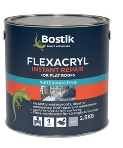 FLEXACRYL 2.5KG INSTANT REPAIR WATERPROOFER Grey 1 COAT - Picture 1 of 3
