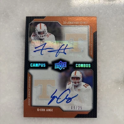2008 Campus Combos Jonathan Hefney Erik Ainge Rookie Autos SSP Tennessee Vols! - Image 1 of 4