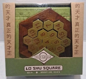 True Genius LO SHU SQUARE Brain Teaser Wooden Puzzle Genius Brain New Sealed - Picture 1 of 9