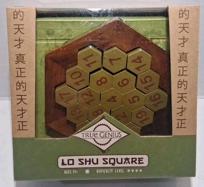 True Genius LO SHU SQUARE Brain Teaser Wooden Puzzle Genius Brain New Sealed  - Image 1 of 4