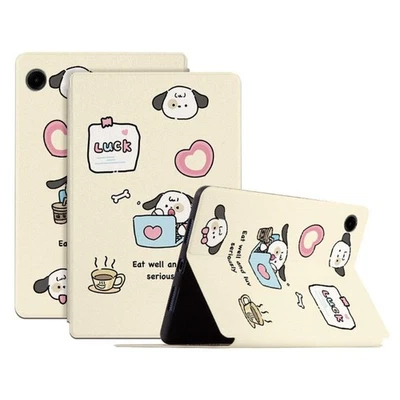For Galaxy Tab A9 8.7 Smart Cover PU Leather Cartoon Pattern Stand - Work Puppy - Image 1 of 4
