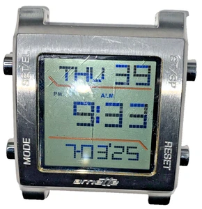 Arnette AR-2013 Stainless Steel Digital Watch Square face Hour/Min/Sec/Date/Day - Picture 1 of 13