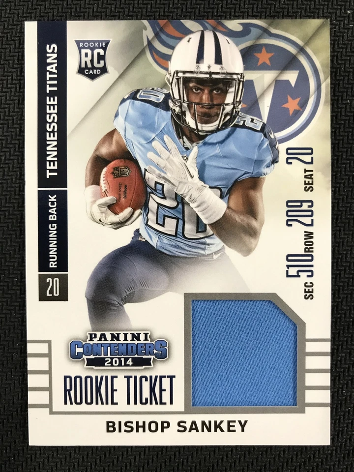 2014 Panini Contenders #RTS-34 Bishop Sankey Titans Rookie Ticket RC PATCH - Image 1 of 2