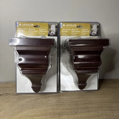 Levolor Soporte Decorativo Arco Madera Aplique Ventana Cortina Columna Tono Caoba Foto 1 de 3