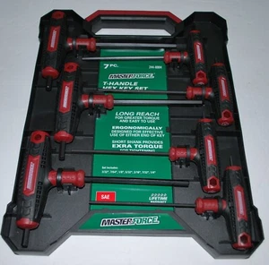 7 PC STANDARD (SAE) T HANDLE ALLEN WRENCH SET TWO-END HEX KEY & STORAGE BOX - Picture 1 of 4