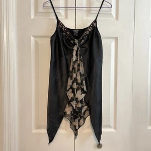 Y2K Luciano Dante Black Asymmetrical Babydoll Top Fairy Whimsigoth Butterfly - Picture 1 of 8