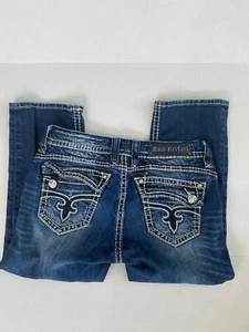 Jeans DONNA Rock Revival Johanna Capri taglia 29 designer punto bianco - Foto 1 di 7