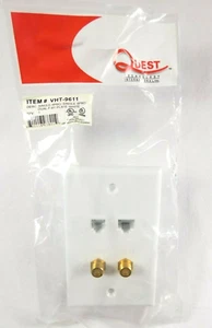 RJ12, RJ-45 - 2 connecteurs coaxiaux F Quest VHT-9611 - Blanc - QUANTITÉ DE 10 - Photo 1/10