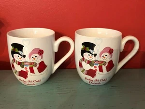 Fitz & Floyd Baby It's Cold Outside Becher Set Schneemann Weihnachten Flurry Folk SCHÖN! - Bild 1 von 4