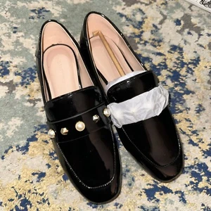 Nordstrom Studded Flats Black Leather Women’s Size 4m - Picture 1 of 9